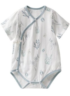 SEEDNUR Infant Baby Unisex Jumpsuits with Button Short Sleeve 70%Viscose（From Bamboo）30%Cotton Forest Style Size 0-3 and 3-6 Month Old Babies  - Image 1