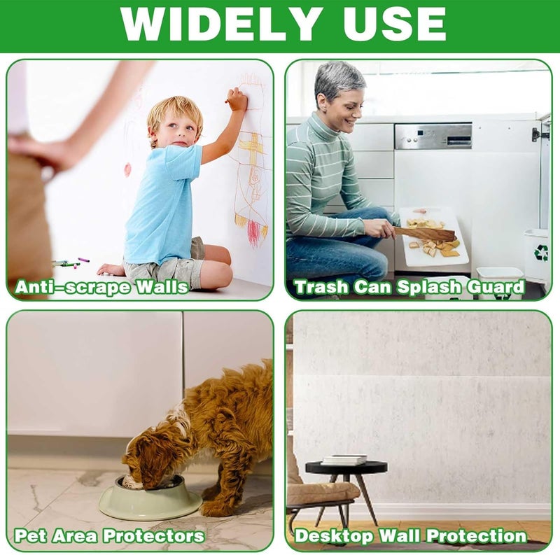 ERATO ERATO Clear Wall Protactive Film Removable Contact Paper Transparent Static Cling Plastic Wall Protector from Trash Can Chair Back Furniture Door 12X662pcs Protective Film - Image 5