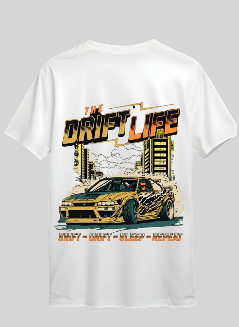 Khamsify Premium JDM Drift Life Edition T-Shirt - Streetwear Graphic Racing Tee for Car Enthusiasts. - Image 1