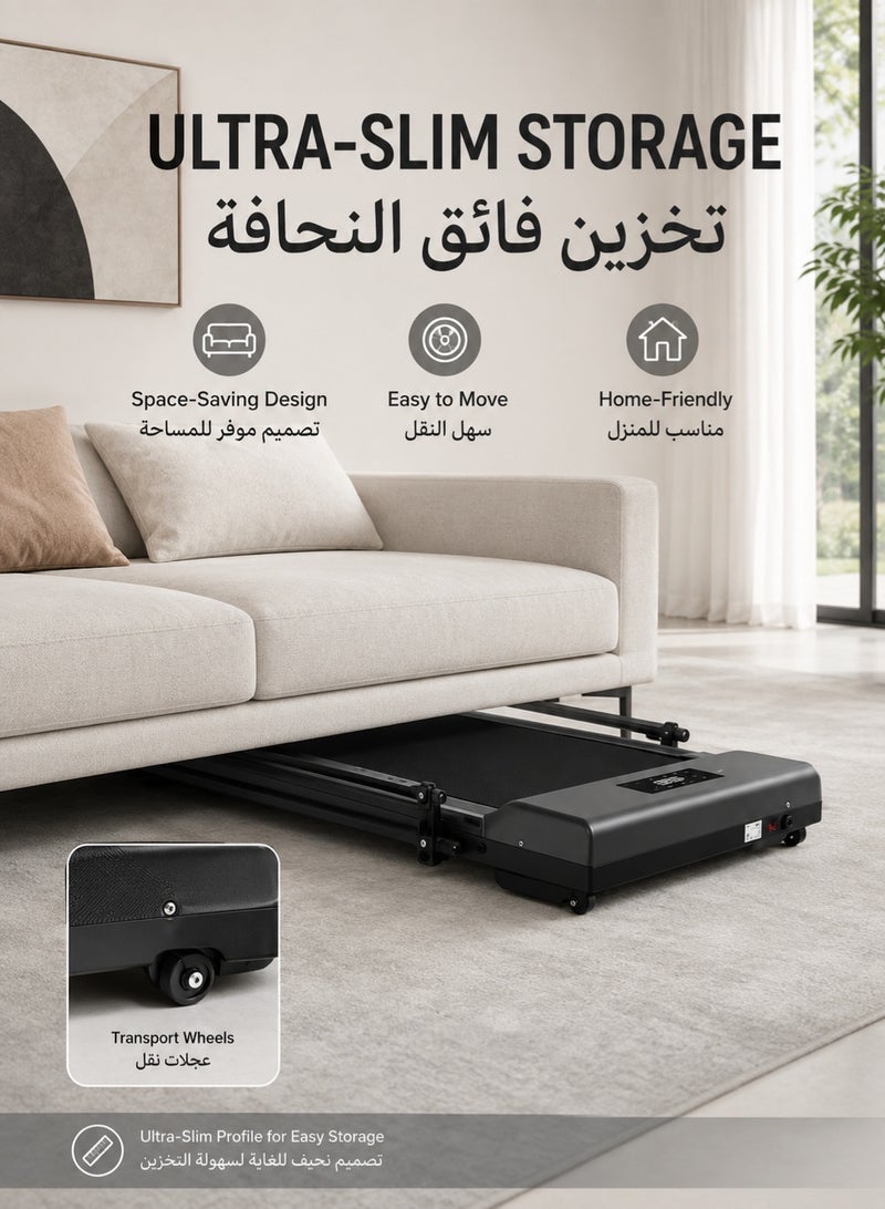 RUIYADA 2-in-1 Foldable Under Desk Treadmill Walking Pad, 3.5HP Quiet Motor, Adjustable Slope, 0.6–7.6 MPH, Home & Office Fitness, Max 110kg - Image 2