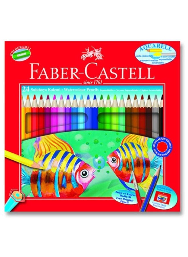 Water Color Pencil Set 24 Long Color + Cardboard