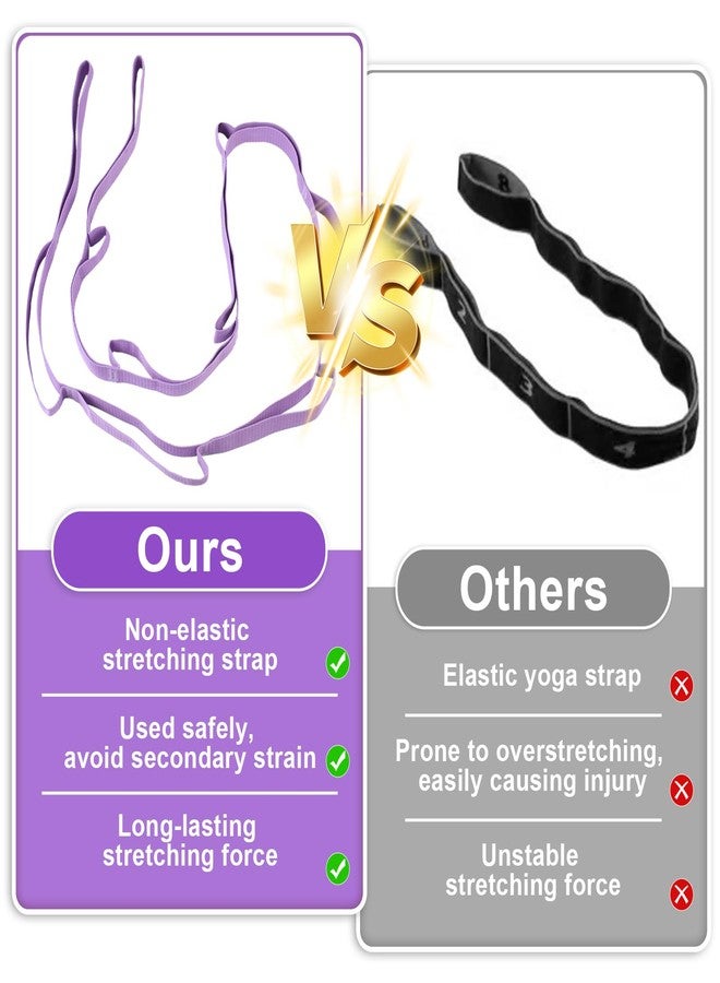 Guirnd 2 PCS Yoga Strap, Non-Elastic Stretching Strap for Women & Men, Stretch Bands for Exercise with 10 Loops for Pilates, Gymnastics, Dance, Exercise - Image 4