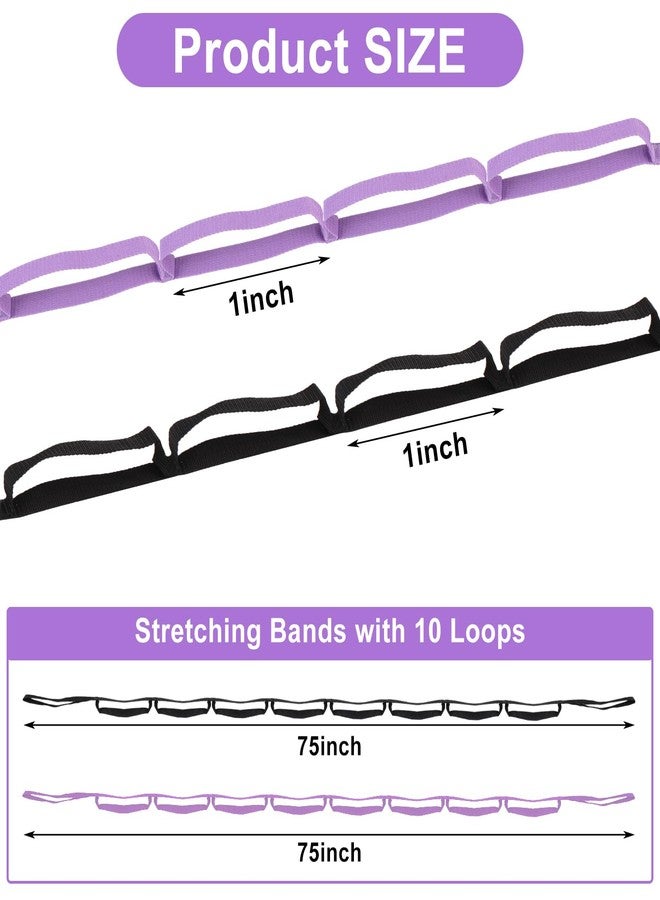 Guirnd 2 PCS Yoga Strap, Non-Elastic Stretching Strap for Women & Men, Stretch Bands for Exercise with 10 Loops for Pilates, Gymnastics, Dance, Exercise - Image 2