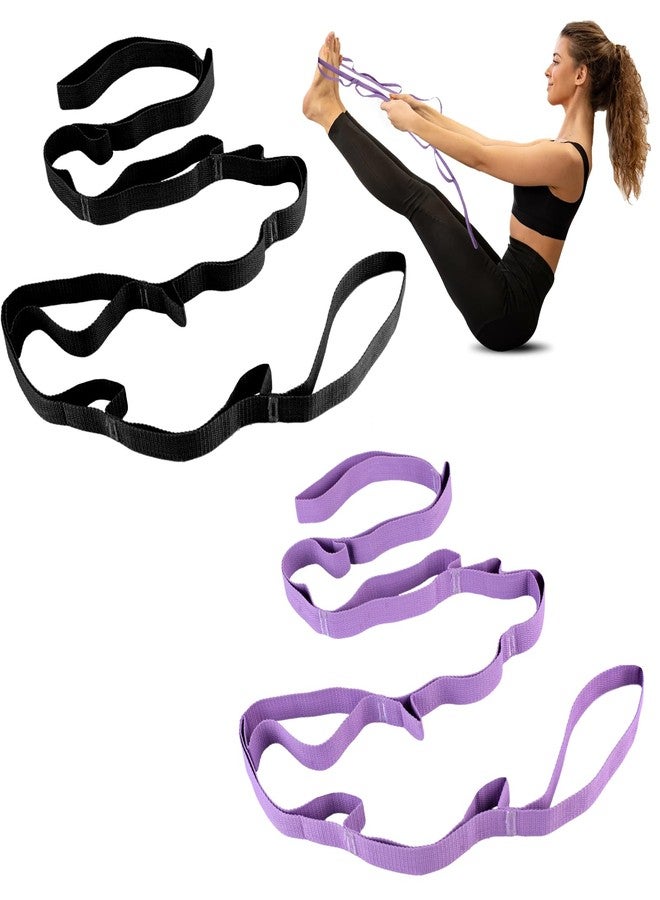 Guirnd 2 PCS Yoga Strap, Non-Elastic Stretching Strap for Women & Men, Stretch Bands for Exercise with 10 Loops for Pilates, Gymnastics, Dance, Exercise - Image 1