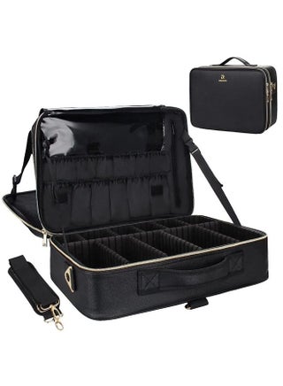 Makeup Case Large Makeup Bag Professional Train Case 16.5 inches Travel Cosmetic Organizer Brush Holder Waterproof Makeup Artist Storage Box, 3 Layer Large Capacity, with Adjustable Strap - pzsku/Z806A7A4CCC23D799EE2AZ/45/_/1686791551/e43bd71a-2eef-4ab8-ac8c-39c8f31fe567