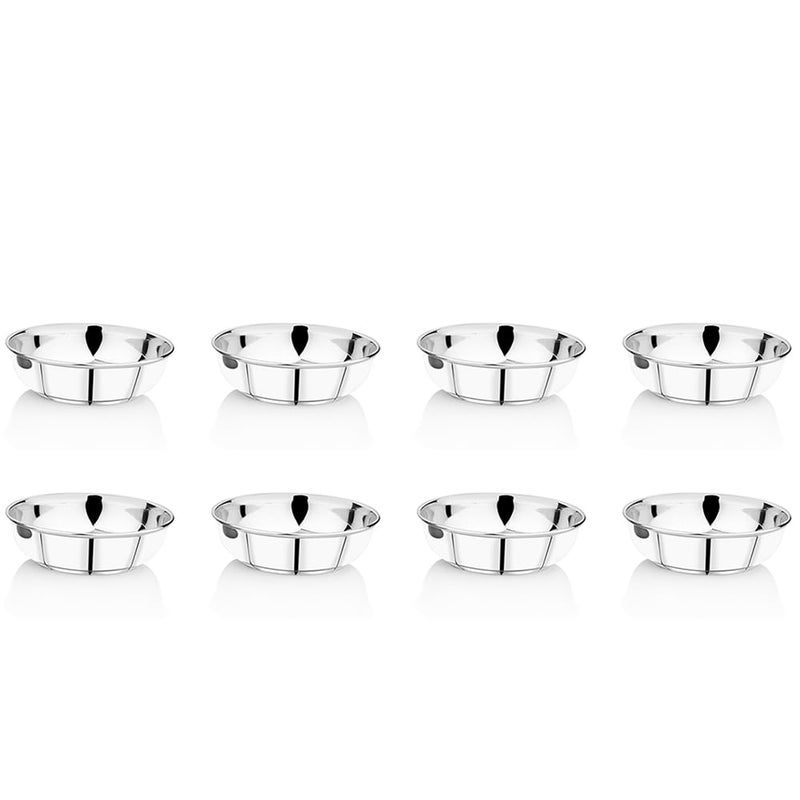 Ammantran Ammantran Stainless Steel Ras Malai Bowl 300 ML- Pack of 8 | Premium Dessert, Curd & Curry Serving Bowls | Ideal for Serving Delicious Sweets, Snacks, Ice Cream, etc - Image 1