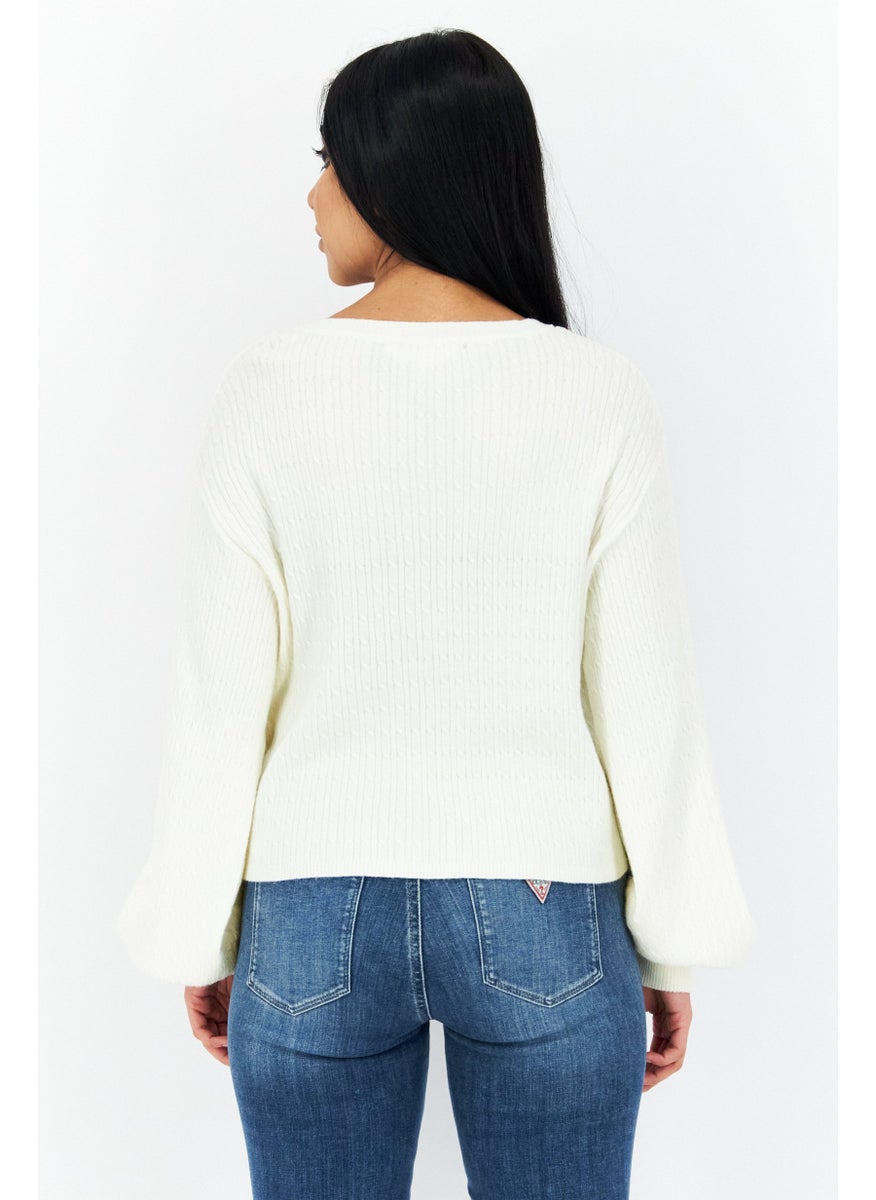 Women Long Sleeve Textured Sweater, Beige - pzsku/Z806A915BF6E7835AC1C6Z/45/_/1724351655/80ed5491-4c8e-4e49-8b8e-1b00c58e2650