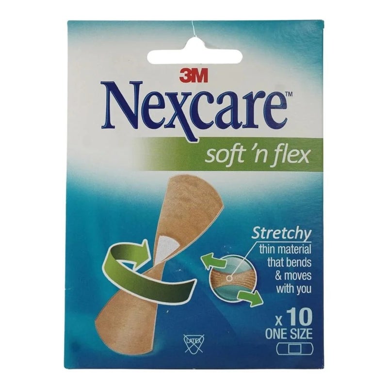 Nexcare Soft'N Flex Stretchy Bandage Strips, Pack of 10pcs- 25mm X72mm - Image 1