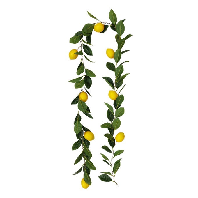 SAHLA 767INCH ARTIFICIAL LEMON GARLAND GREENERY GARLAND WITH FOAM YELLOW LEMONS SPRING SUMMER FRUIT GARLAND FOR WEDDING TABLE DECOR210524TW03357169371195CM