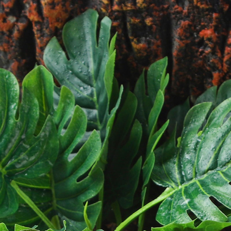 IBWell Reptile Plants - Tortoise Habitat Accessories, Artificial Spider Plant for Gecko, Ball Python, Terrarium Decor - Monstera - Image 3