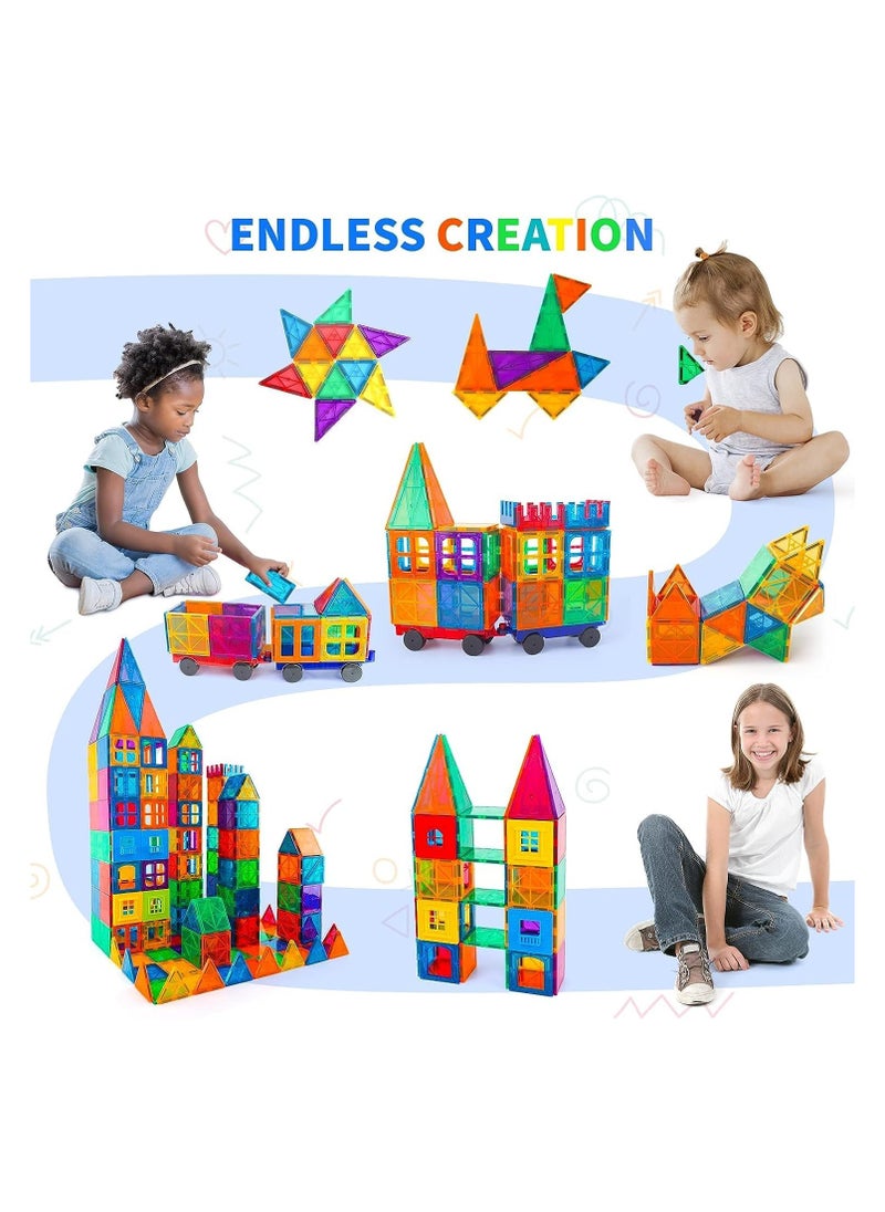 Generic - Magnetic Tiles for kids, 104 pcs 3D Building Blocks Constructional Set - Unleash Limitless Creativity and STEM Learning - Image 1