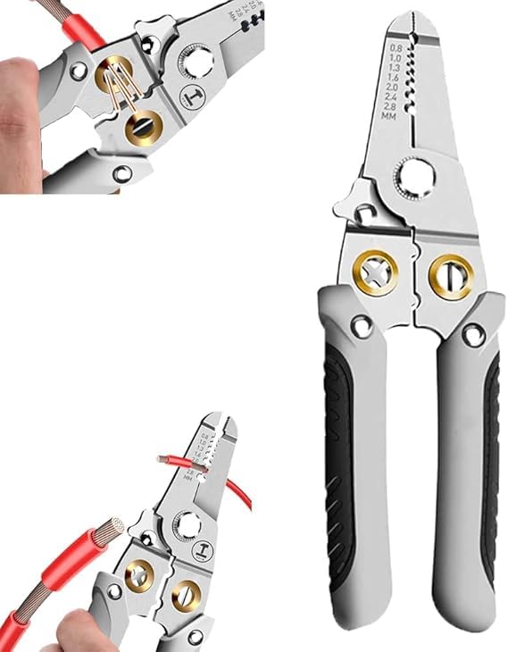 Deoxys Multifunctional Wire Stripper Crimper Cable Cutter Pliers Professional Electrical Wire Stripping Pliers Adjustable Automatic Stripping Crimping Pliers Terminal Hand Wiring Tool - Image 1