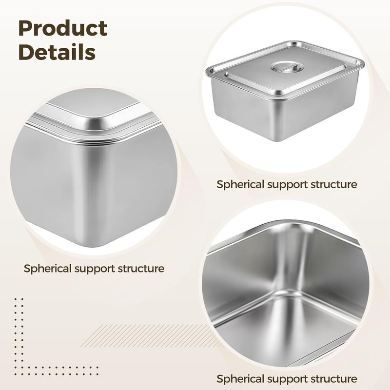 14.2 X 10.6 X 2.8 In Stainless Steel Steam Table Pan With Lid, Extra Lasagna Pan For Cooking And Baking - Image 5