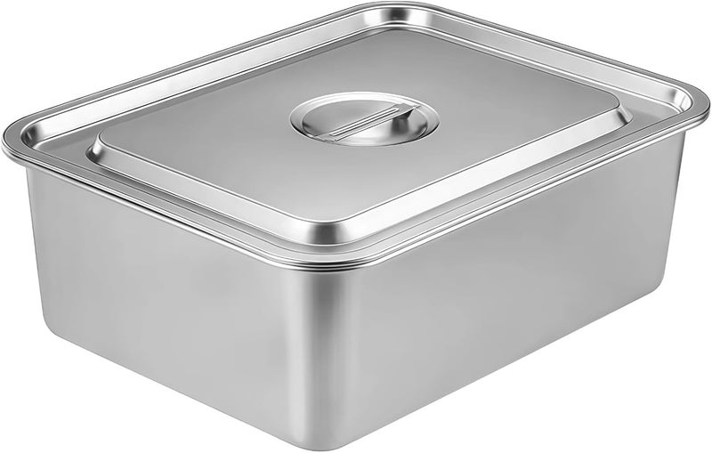 14.2 X 10.6 X 2.8 In Stainless Steel Steam Table Pan With Lid, Extra Lasagna Pan For Cooking And Baking - Image 1