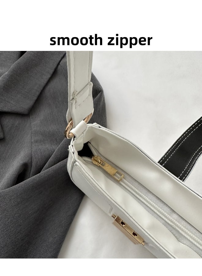 Women's Versatile PU Leather Shoulder Bag, Ladies Portable Fashionable Armpit Bag Side Bag Carry Bag, Daily Commuting Handbag Satchel Bag Phone Bag Office Bag Clutch Bag for Girls/College Students  - Image 4