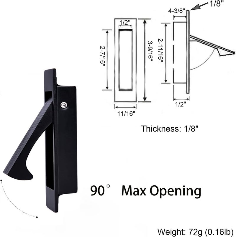Dontay Pocket Door Handles Edge Pull, Professional Stainless Steel 304, Flush Mount Doors Pull for Pocket Sliding Door (Matte Black, 2) - Image 5