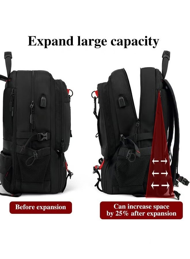 Canway Men Outdoor Sports Mountaineering Bag, External Charging Port, Independent Shoe Compartment, Large Capacity Scientific Compartmentalized Backpack, Short Distance Luggage Bag - Image 4