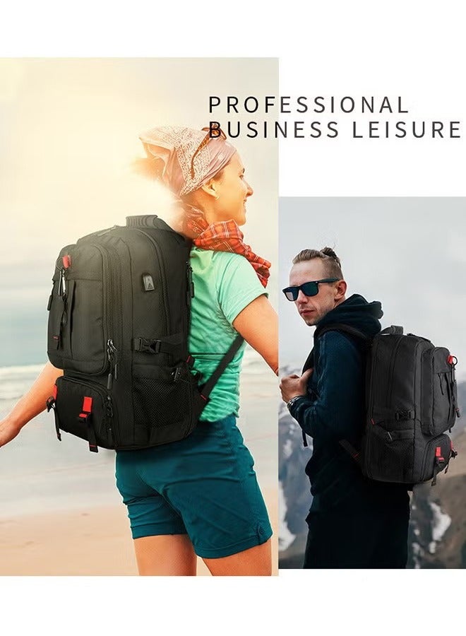 Canway Men Outdoor Sports Mountaineering Bag, External Charging Port, Independent Shoe Compartment, Large Capacity Scientific Compartmentalized Backpack, Short Distance Luggage Bag - Image 5