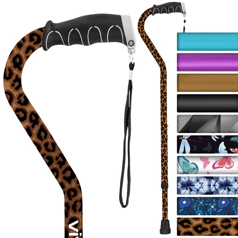 Vive Walking Cane for Women, Men, Elderly - Patented Offset Grip - Lightweight Adjustable Walking Aid with a Non-Slip Tip - Sturdy Balancing Mobility Aid for Seniors - Image 1