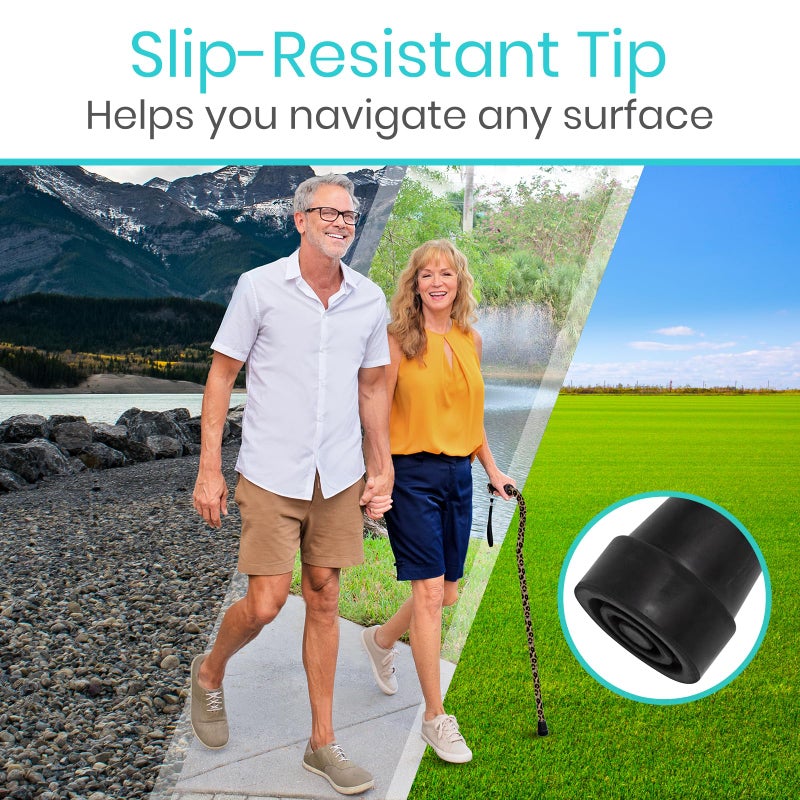 Vive Walking Cane for Women, Men, Elderly - Patented Offset Grip - Lightweight Adjustable Walking Aid with a Non-Slip Tip - Sturdy Balancing Mobility Aid for Seniors - Image 4