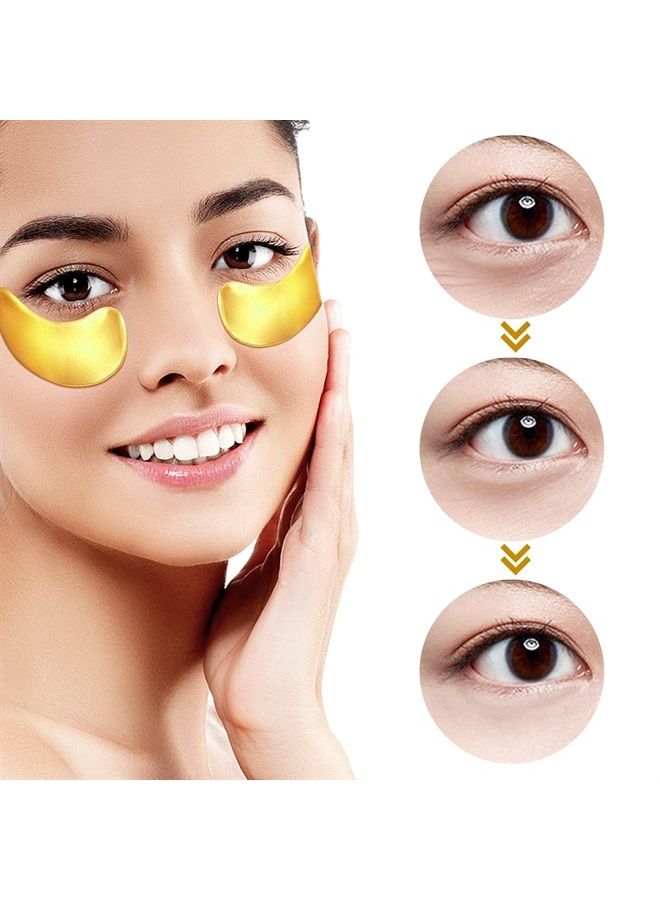 Adofect 30 Pairs Gold Eye Mask Under eye patches Power Crystal Gel Collagen Masks Great For Face, Dark Circles and Puffiness, Beauty & Personal Care - Image 2