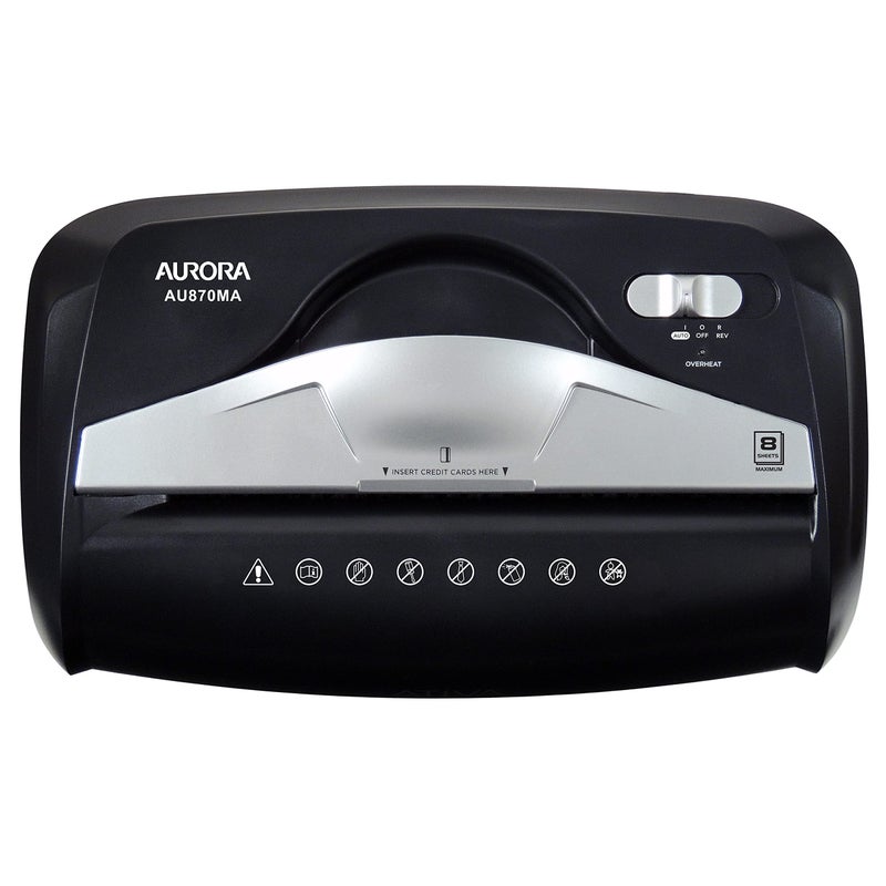 Aurora AU870MA High-Security 8-Sheet Micro-Cut Paper Credit Card Shredder Black - Image 4