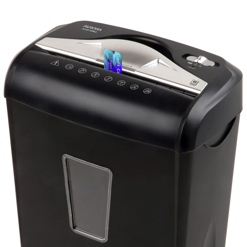 Aurora AU870MA High-Security 8-Sheet Micro-Cut Paper Credit Card Shredder Black - Image 2