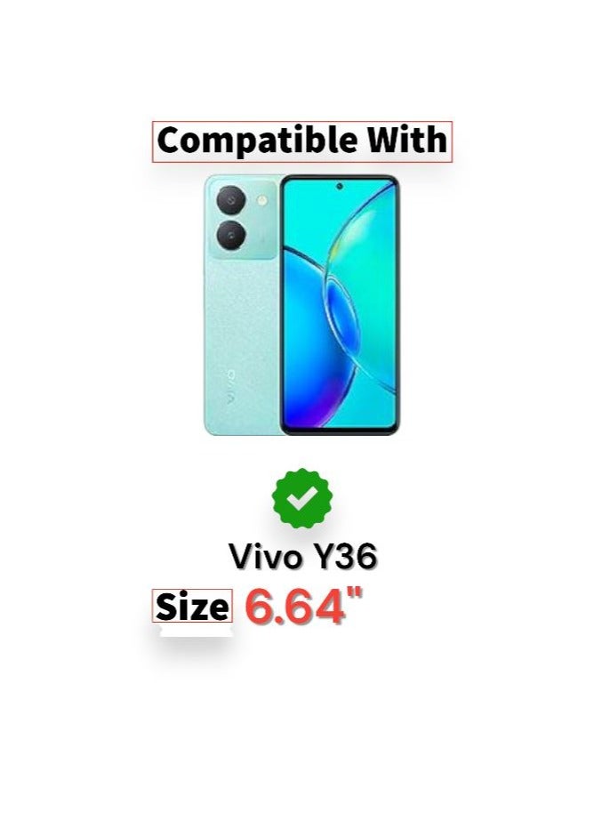 For Vivo Y36 Flip Leather Wallet Card Slot Kickstand Case,Strap Magnetic Closure, Included Internal Tpu Silicone Case,High Protective Compatible Vivo Y36 (6.64'') (Havan)  - Image 4