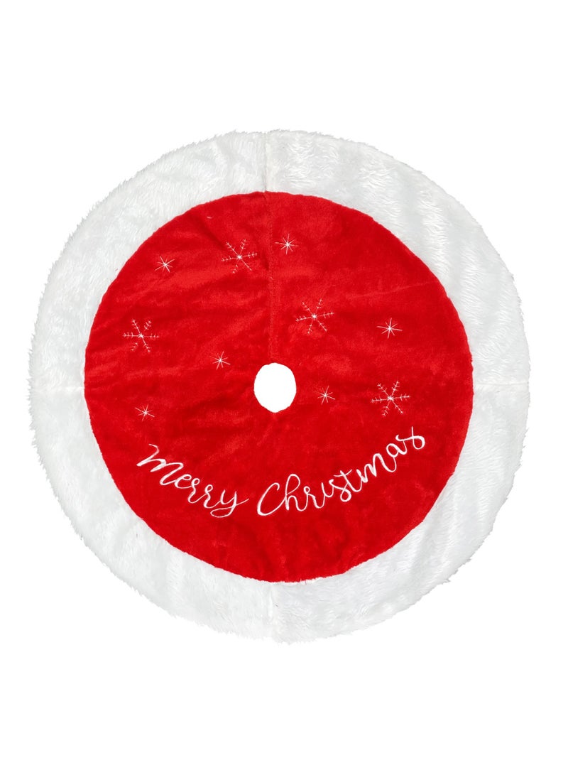 TAPIT 48 Inch Large Christmas Tree Skirt Xmas Soft Cover Mat Decor Snowflake Collar Farmhouse Tree Skirt for Holiday Ornaments Party Home Indoor Decorations - Image 3