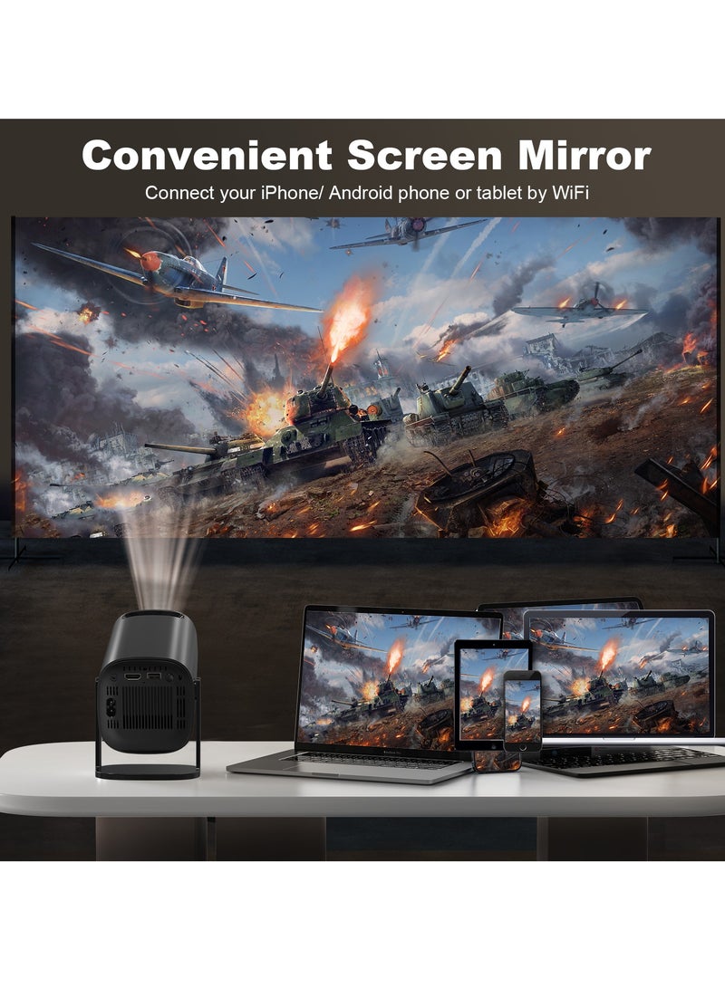 Gasin Smart Android Mini Projector – Android 11, HD 720P (4K Supported), HDMI Input, Dual-Band WiFi (2.4G/5G), Bluetooth, Ideal Home Cinema & Office Presentations  - Image 2