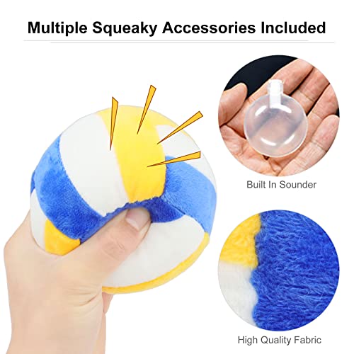 TONYFY Dog Toys Balls - Chewable Plush Volleyball for Dogs, Soft Pet Squeaky Ball Stuffed with Fluffy, Durable Indoor & Outdoor Dog Puzzle Toy, Birthday for Puppy Small Medium Breeds - Image 3