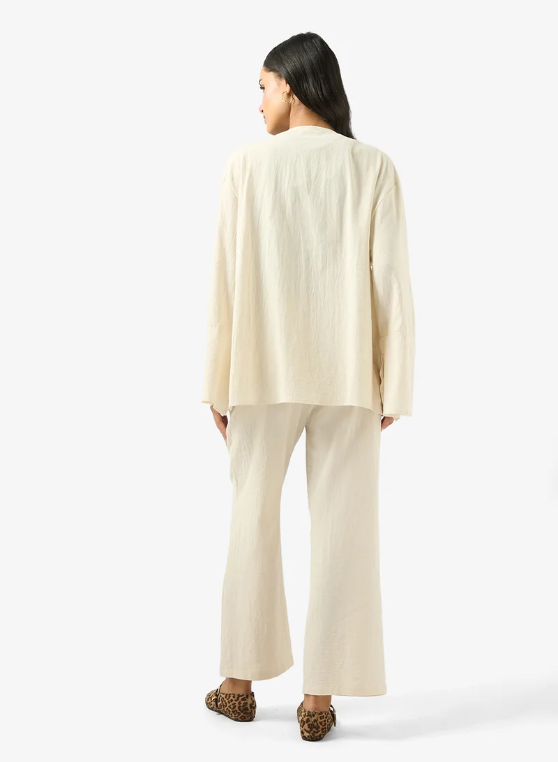 Ginger Relaxed Fit Tie Up Top & Pant Coord Set