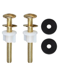 Bukela 2Packs Toilet Seat Screws, Steel Toilet Seat Hinge Bolts and Nuts, Heavy Duty Toilet Seat Fastener with Plastic Nuts and Metal Washers, Toilet Hardware Replacement for Top Mount Toilet Seat Hinges  - Image 1