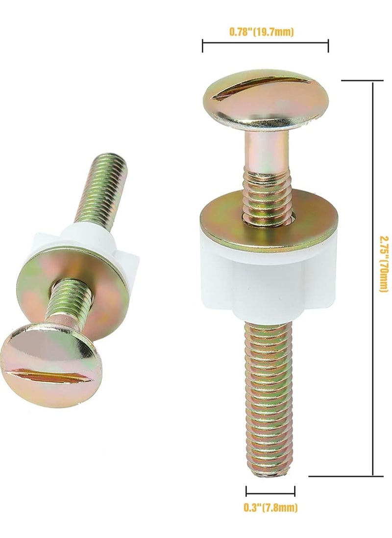 Bukela - 2Packs Toilet Seat Screws, Steel Toilet Seat Hinge Bolts and Nuts, Heavy Duty Toilet Seat Fastener with Plastic Nuts and Metal Washers, Toilet Hardware Replacement for Top Mount Toilet Seat Hinges - Image 1