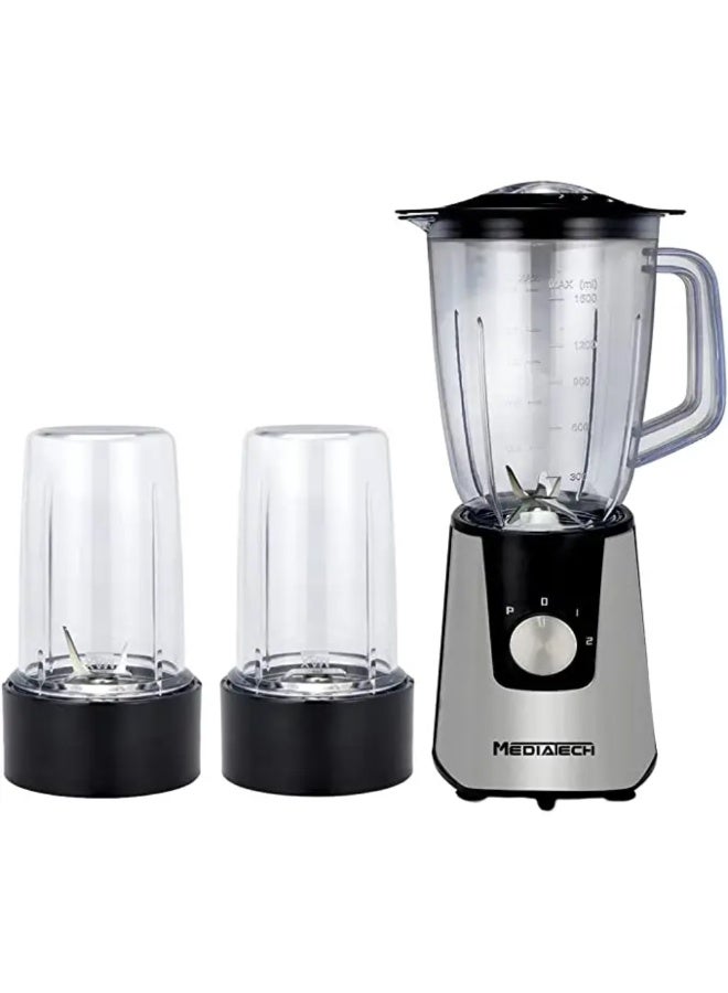MediaTech Blender, 3-in-1, 600W, MT-B18 - Black Silver - Image 1
