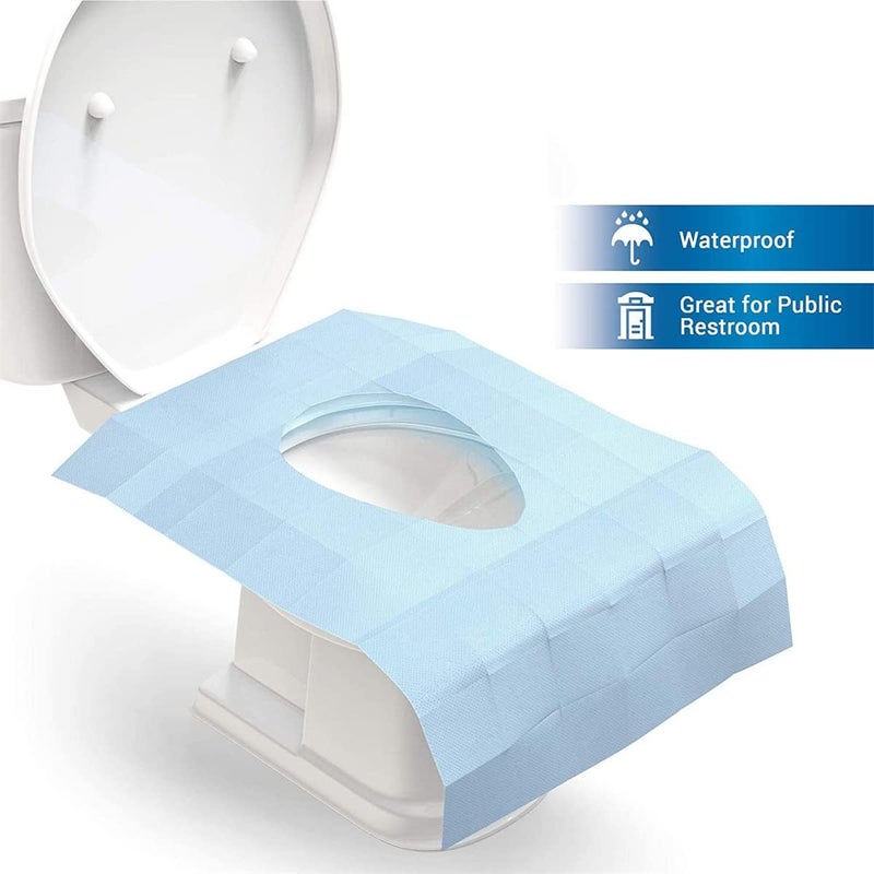 Nan (20 Pack) Disposable Toilet Seat Covers - 100% Waterproof for Adults and Kids - Travel Accessories for Public Restrooms, Airplane, Camping (40*60cm), Blue - Image 3