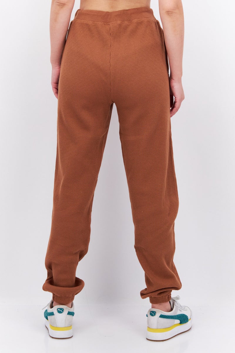 Sage Collective Women Regular Fit Textured Sweatpants, Brown - Image 2