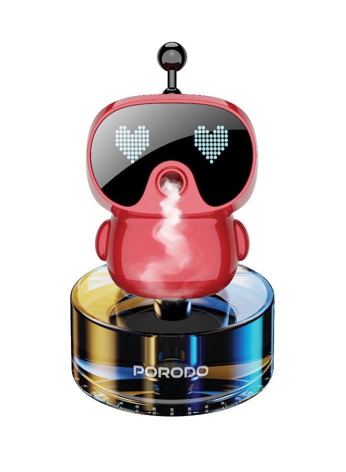 بورودو روبوفايب، معطر جو ذكي للسيارة مع 4 مستويات لكثافة العطر وبكسل متحرك / معطر جو ومزيل للروائح / سعة خزان الزيت 50 مل / عطر عالي الجودة / ينعش على الفور - أحمر - Image 1