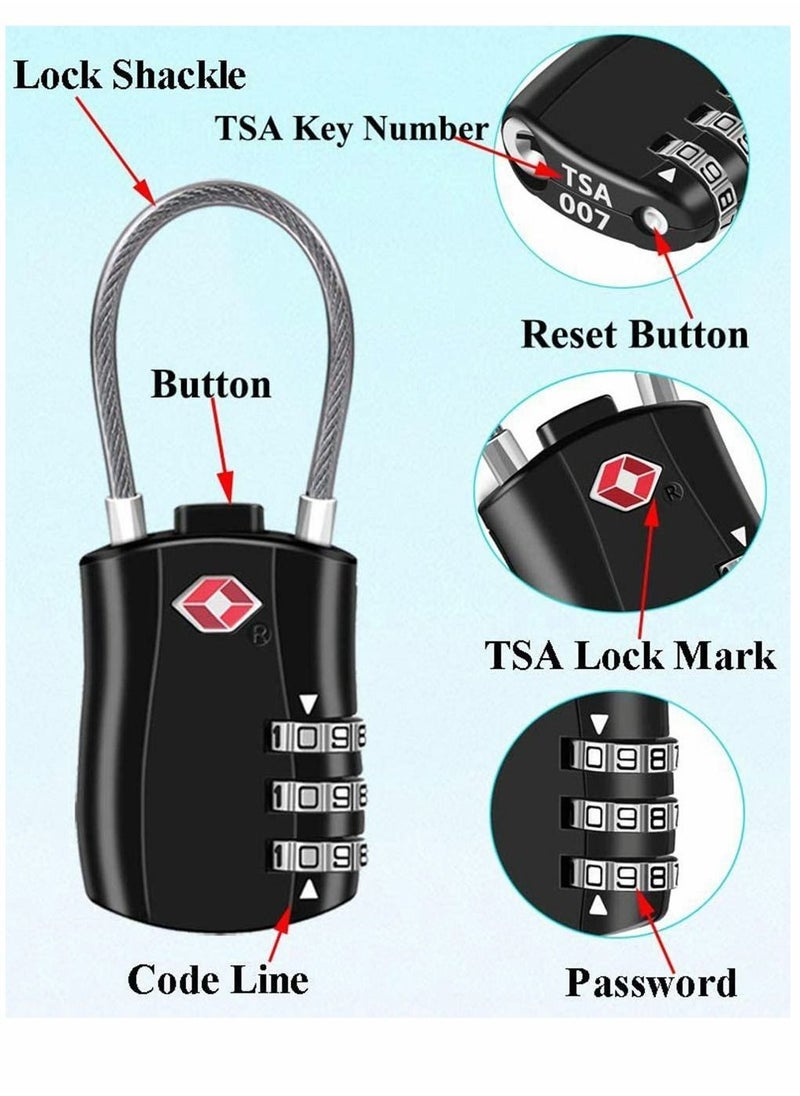 Y&D Travel Luggage Locks 2 Pcs, Combination Padlock for Luggage, Suitcases, Backpacks, Duffle Bag Laptop Camera  - Image 4