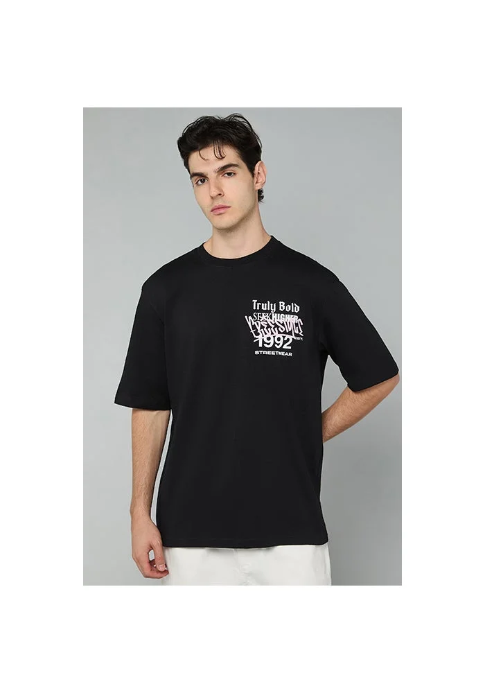 أر أند بي Printed T-Shirt with Crew Neck and Short Sleeves