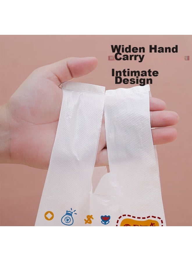 MR. Miaoran Vest-style Garbage Bags, 100 Count, Single Layer, 1.5 Microns Thick, 26*42cm, Cartoon Plastic Bags, Handheld Shopping Bags, Packaging And Storage Bags - Image 4