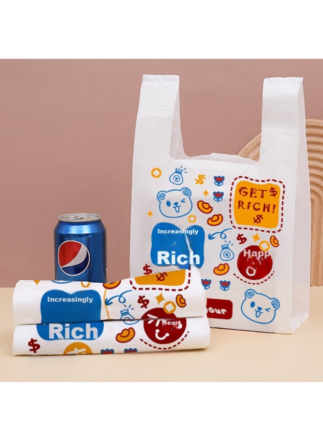 MR. Miaoran Vest-style Garbage Bags, 100 Count, Single Layer, 1.5 Microns Thick, 26*42cm, Cartoon Plastic Bags, Handheld Shopping Bags, Packaging And Storage Bags - Image 2