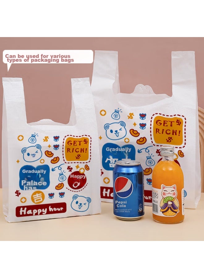 MR. Miaoran Vest-style Garbage Bags, 100 Count, Single Layer, 1.5 Microns Thick, 26*42cm, Cartoon Plastic Bags, Handheld Shopping Bags, Packaging And Storage Bags - Image 5