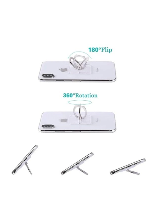 Cell Phone Ring Holder Stand Transparent Finger Grip Loop 360 Degree Rotation Finger Ring Stand (Black Sliver Gold Rose Gold ) - Image 3