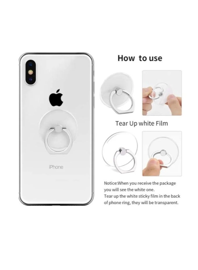 Cell Phone Ring Holder Stand Transparent Finger Grip Loop 360 Degree Rotation Finger Ring Stand (Black Sliver Gold Rose Gold ) - Image 2