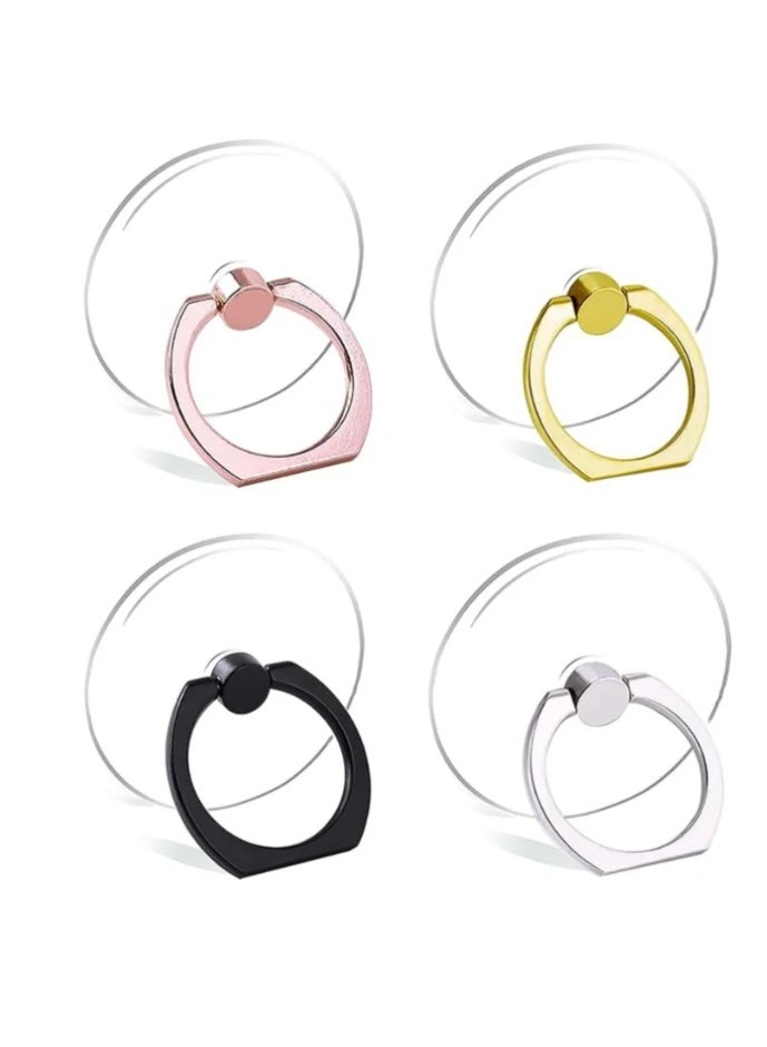 Cell Phone Ring Holder Stand Transparent Finger Grip Loop 360 Degree Rotation Finger Ring Stand (Black Sliver Gold Rose Gold ) - Image 1