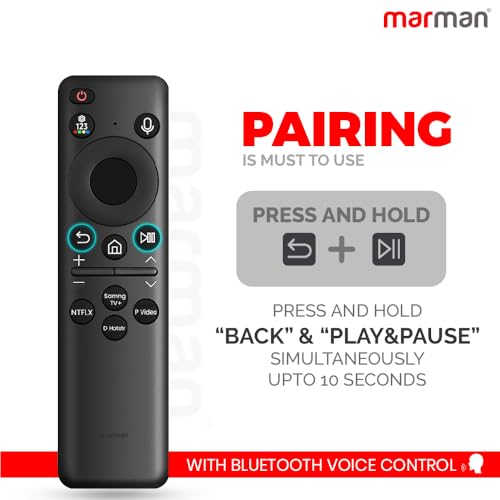 marman® Compatible with Samsung Smart TV Remote Control RM-G2600 Model Suitable for Neo QLED OLED QLED Crystel UHD Series Television with Bluetooth Voice Command Feature - Pairing Must ! - Image 3
