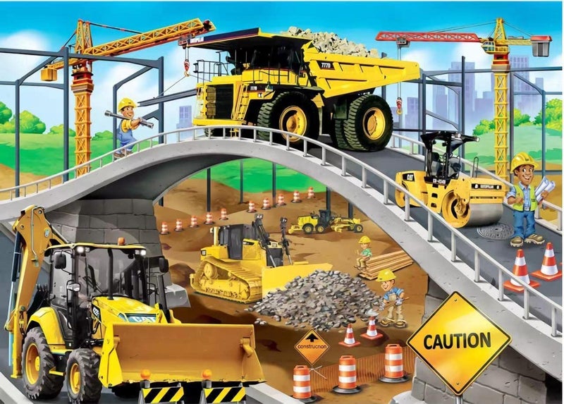 LELEMON Puzzles for Kids Ages 4-8,Construction Site 100 Piece Puzzles for Kids,Educational Kids Puzzles Jigsaw Puzzles in a Metal Box,Children 100 Piece Puzzle Games Puzzle Toys for Girls and Boys - Image 1