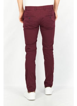 Celio Men Slim Fit Plain Stretchable Chino Pants, Bordeaux  - Image 3