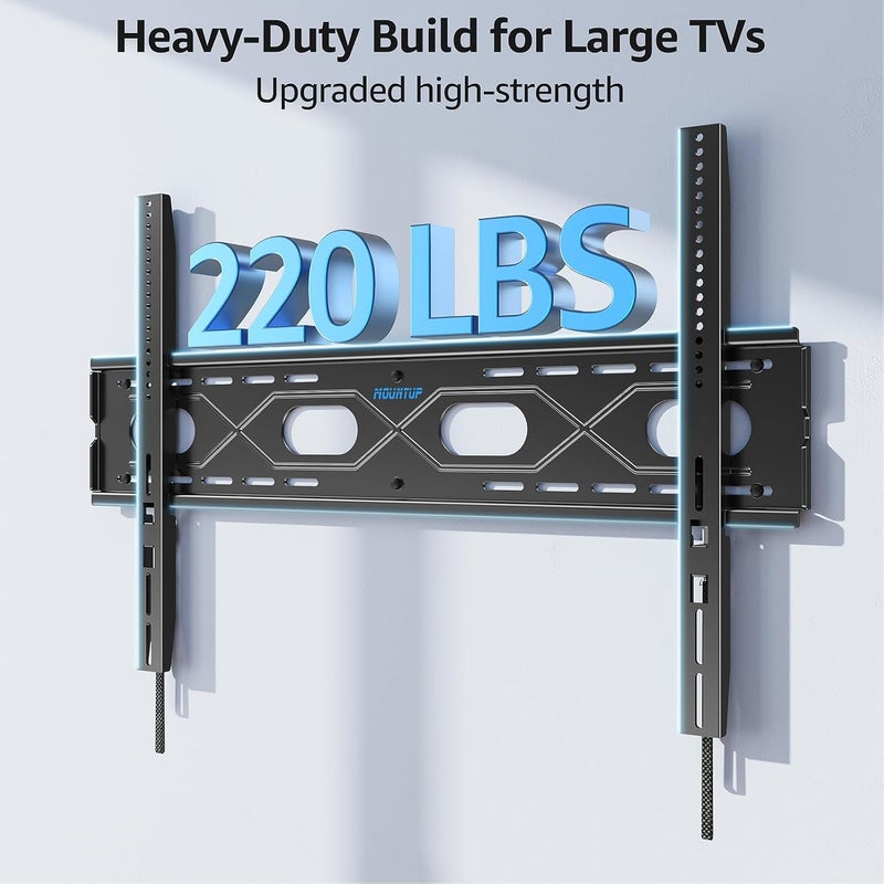 MOUNTUP Large Fixed TV Wall Mount for 50”-120" TVs up to 220 LBS, Low Profile Heavy Duty TV Mount Space Saving, Fits 16", 24", 32” Studs One-Piece Wall Bracket for Max VESA 950x600mm MU0097 - Image 3